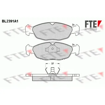 Jeu de 4 plaquettes de frein avant FTE BL2391A1