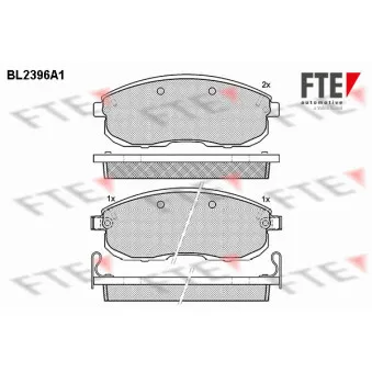 Jeu de 4 plaquettes de frein avant FTE BL2396A1
