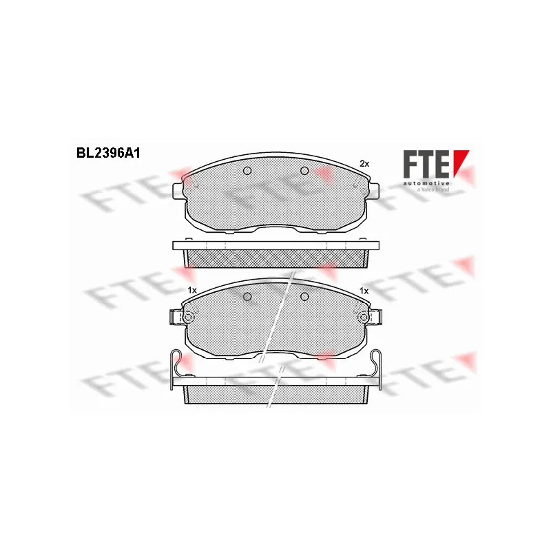 Jeu de 4 plaquettes de frein avant FTE BL2396A1