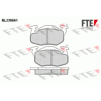 Jeu de 4 plaquettes de frein avant FTE BL2398A1