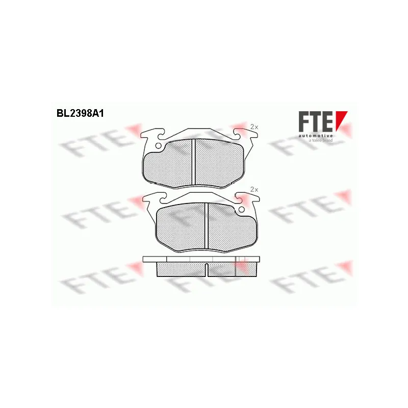 Jeu de 4 plaquettes de frein avant FTE BL2398A1