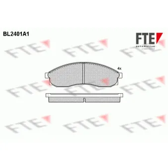 Jeu de 4 plaquettes de frein avant FTE BL2401A1