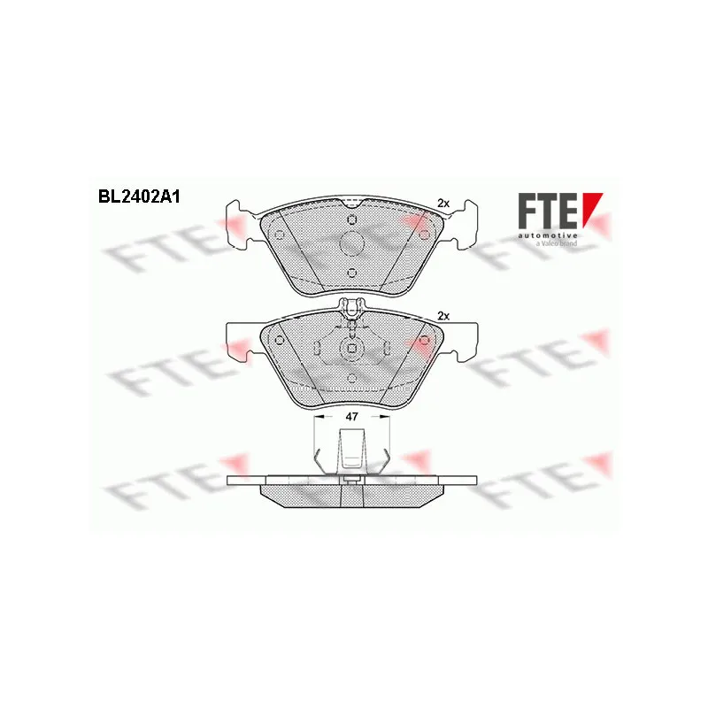 Jeu de 4 plaquettes de frein avant FTE BL2402A1