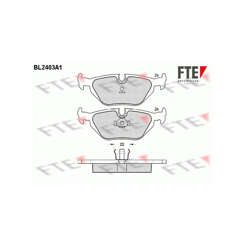 Jeu de 4 plaquettes de frein arrière FTE BL2403A1