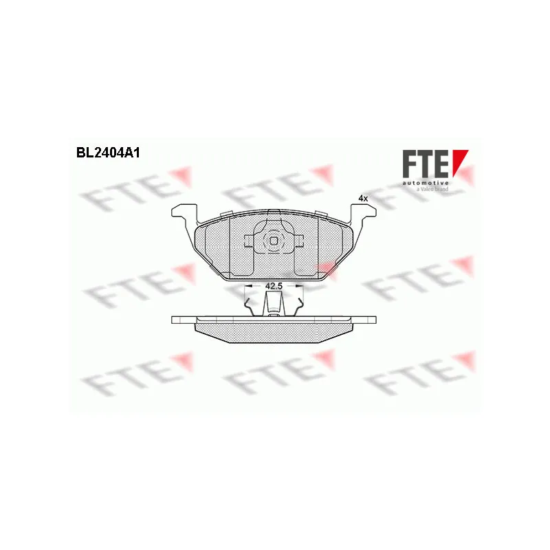 Jeu de 4 plaquettes de frein avant FTE BL2404A1