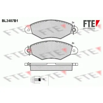 Jeu de 4 plaquettes de frein avant FTE BL2407B1
