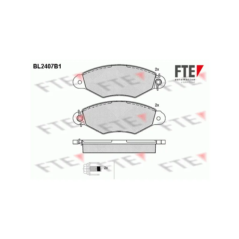 Jeu de 4 plaquettes de frein avant FTE BL2407B1