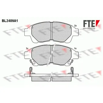 Jeu de 4 plaquettes de frein avant FTE BL2409A1