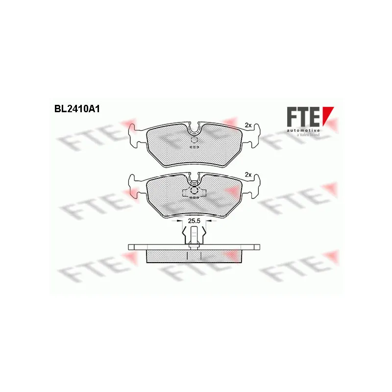 Jeu de 4 plaquettes de frein arrière FTE BL2410A1