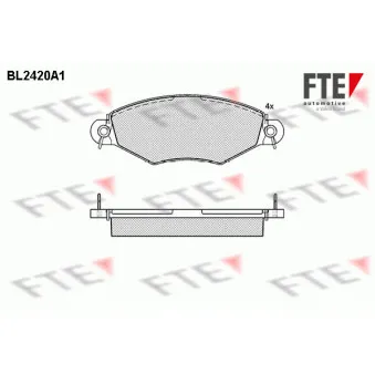 Jeu de 4 plaquettes de frein avant FTE BL2420A1