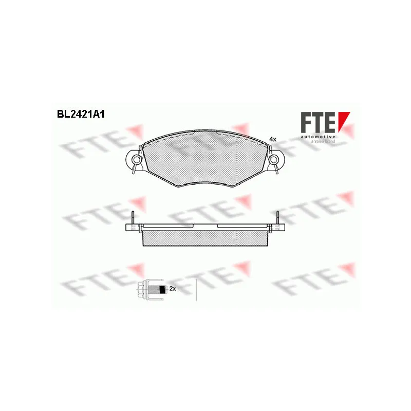 Jeu de 4 plaquettes de frein avant FTE BL2421A1