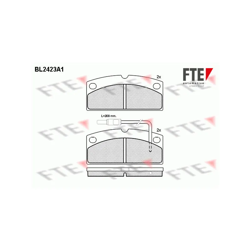 Jeu de 4 plaquettes de frein avant FTE BL2423A1