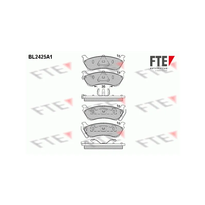 Jeu de 4 plaquettes de frein arrière FTE BL2425A1