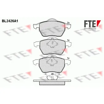 Jeu de 4 plaquettes de frein avant FTE BL2426A1