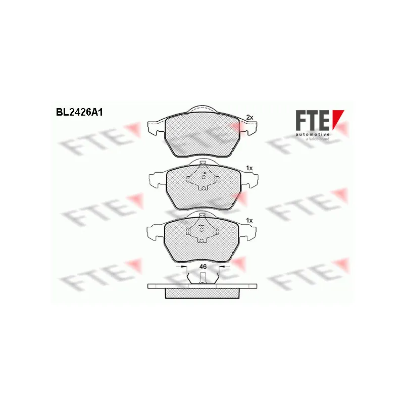 Jeu de 4 plaquettes de frein avant FTE BL2426A1
