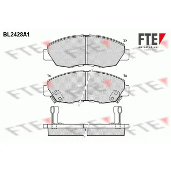 Jeu de 4 plaquettes de frein avant FTE BL2428A1