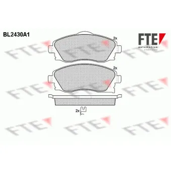 Jeu de 4 plaquettes de frein avant FTE BL2430A1