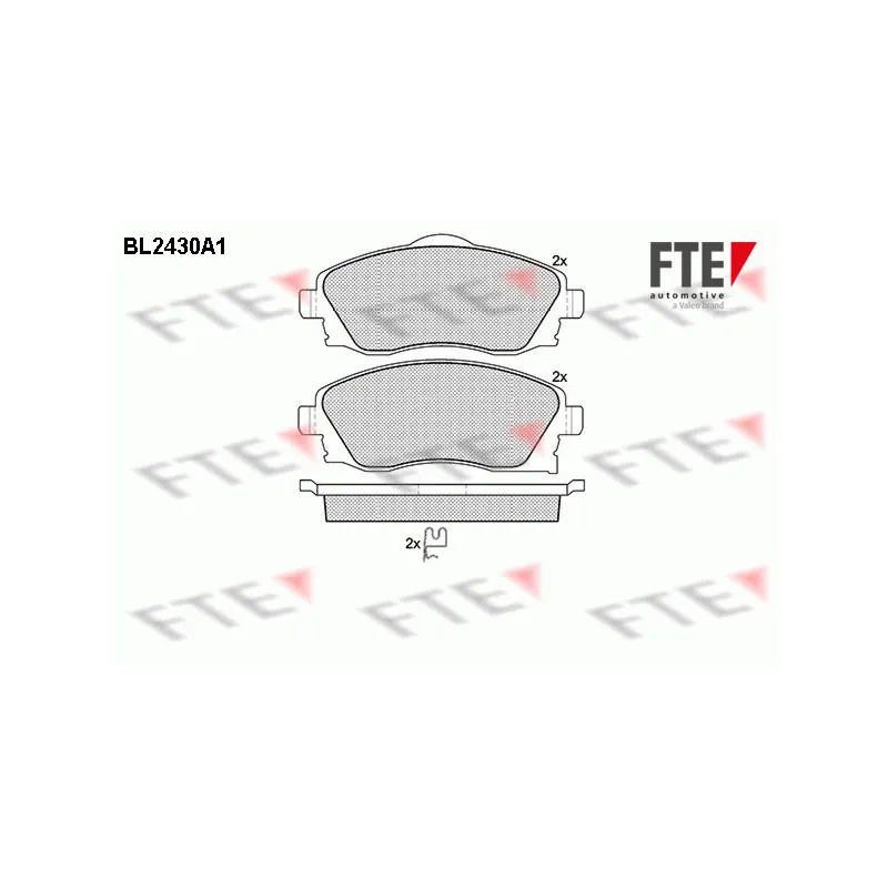 Jeu de 4 plaquettes de frein avant FTE BL2430A1