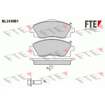 Jeu de 4 plaquettes de frein avant FTE BL2430B1