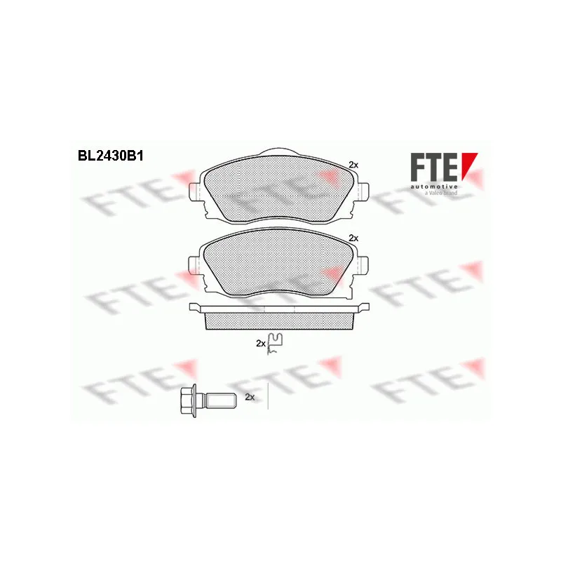 Jeu de 4 plaquettes de frein avant FTE BL2430B1