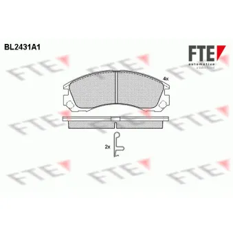 Jeu de 4 plaquettes de frein avant FTE BL2431A1