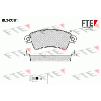 Jeu de 4 plaquettes de frein avant FTE BL2433B1