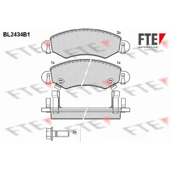 Jeu de 4 plaquettes de frein avant FTE BL2434B1