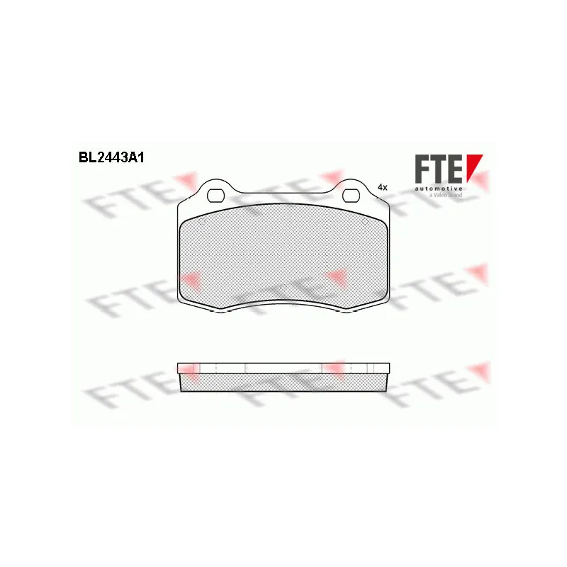Jeu de 4 plaquettes de frein avant FTE BL2443A1