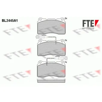 Jeu de 4 plaquettes de frein avant FTE BL2445A1