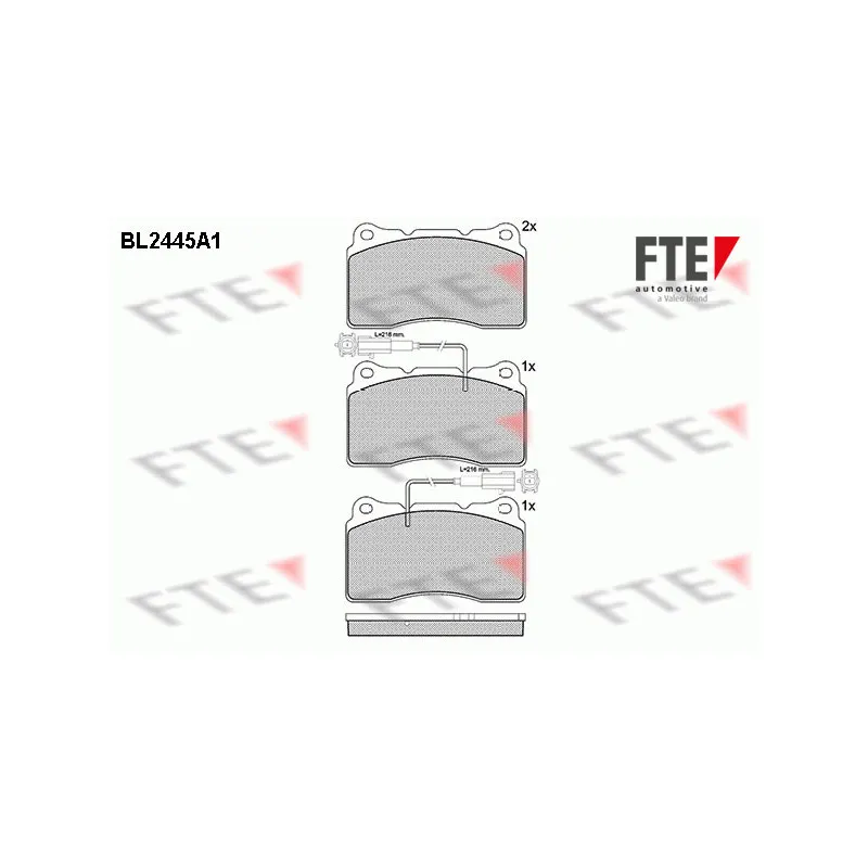 Jeu de 4 plaquettes de frein avant FTE BL2445A1