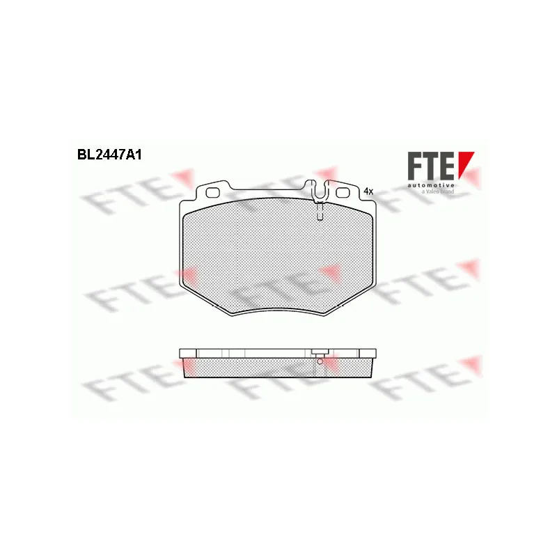 Jeu de 4 plaquettes de frein avant FTE BL2447A1