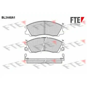 Jeu de 4 plaquettes de frein avant FTE BL2448A1