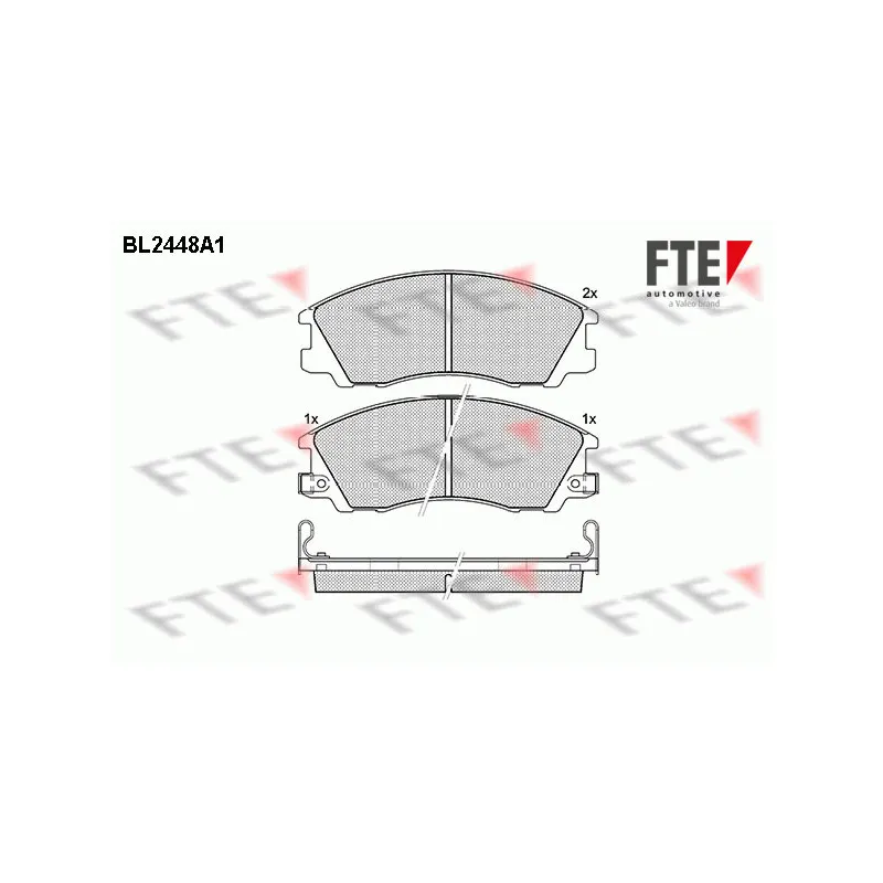 Jeu de 4 plaquettes de frein avant FTE BL2448A1