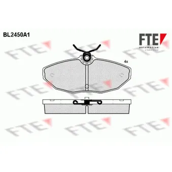 Jeu de 4 plaquettes de frein arrière FTE BL2450A1