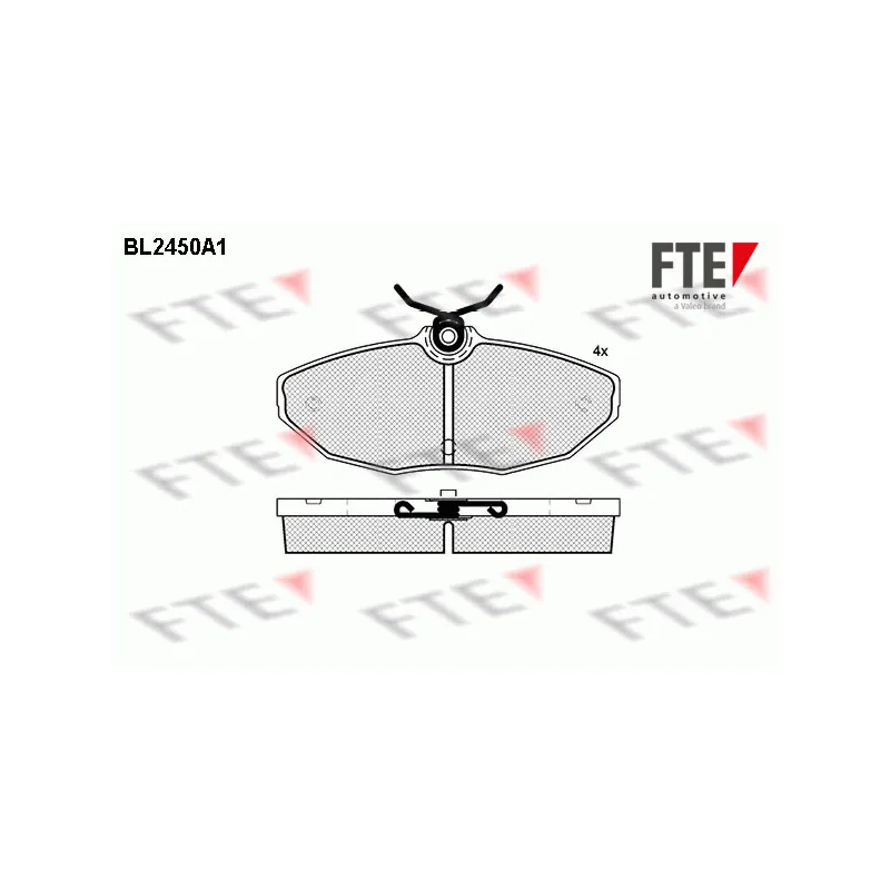 Jeu de 4 plaquettes de frein arrière FTE BL2450A1