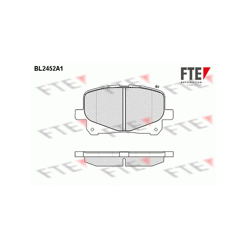 Jeu de 4 plaquettes de frein avant FTE BL2452A1