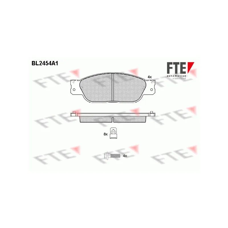 Jeu de 4 plaquettes de frein avant FTE BL2454A1