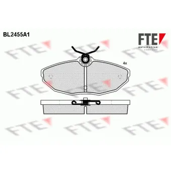 Jeu de 4 plaquettes de frein arrière FTE BL2455A1