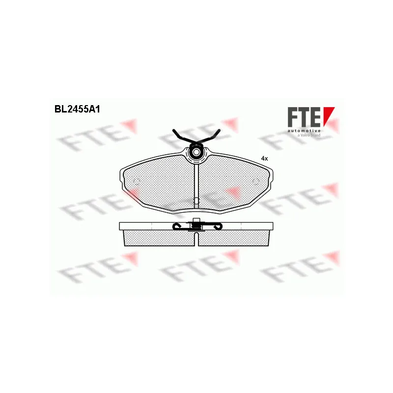 Jeu de 4 plaquettes de frein arrière FTE BL2455A1