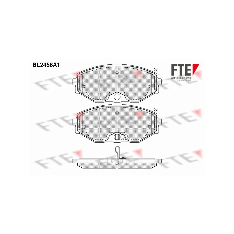Jeu de 4 plaquettes de frein avant FTE BL2456A1
