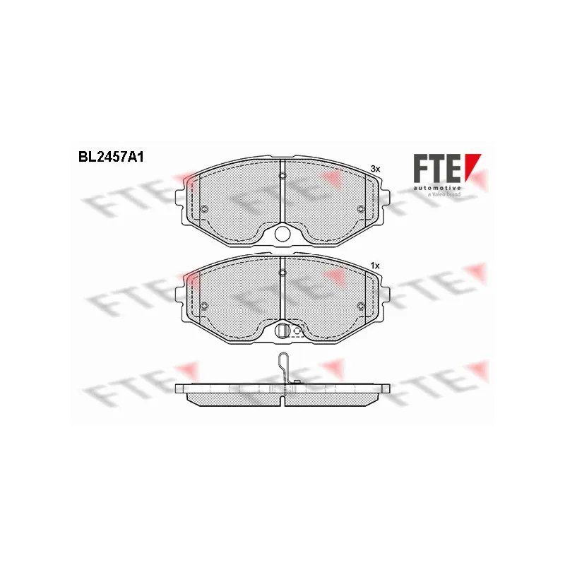 Jeu de 4 plaquettes de frein avant FTE BL2457A1