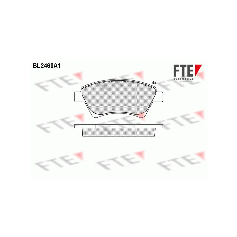 Jeu de 4 plaquettes de frein avant FTE BL2460A1