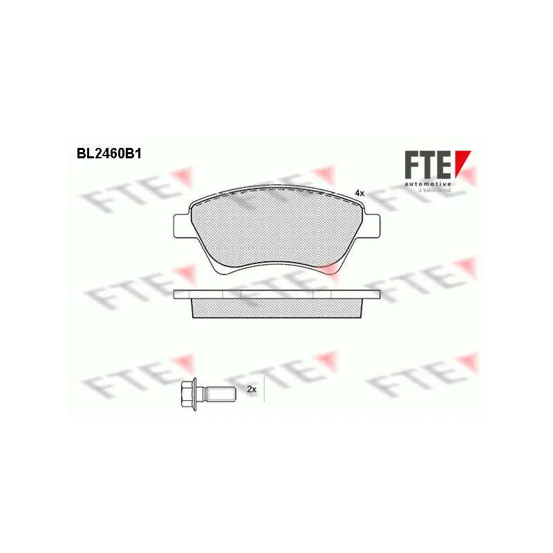 Jeu de 4 plaquettes de frein avant FTE BL2460B1