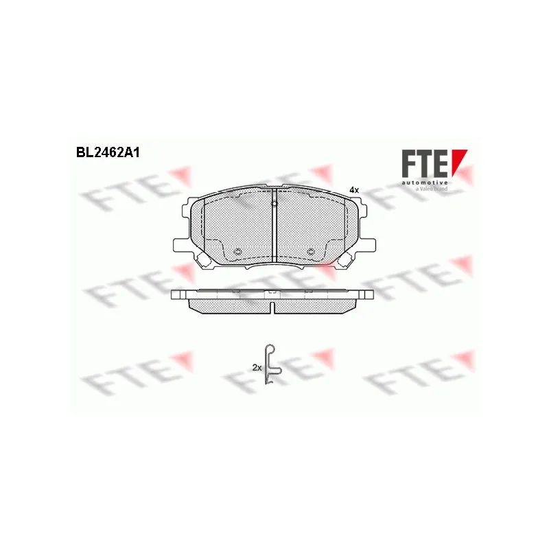 Jeu de 4 plaquettes de frein avant FTE BL2462A1