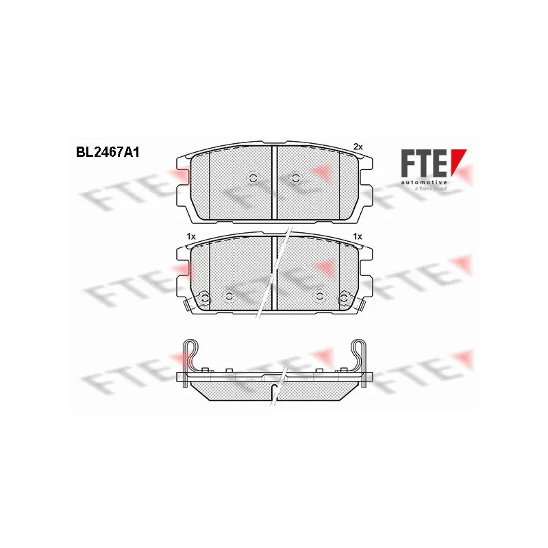 Jeu de 4 plaquettes de frein arrière FTE BL2467A1
