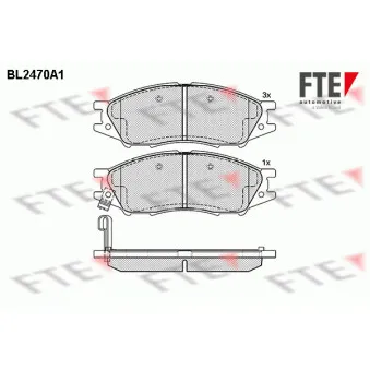 Jeu de 4 plaquettes de frein avant FTE BL2470A1