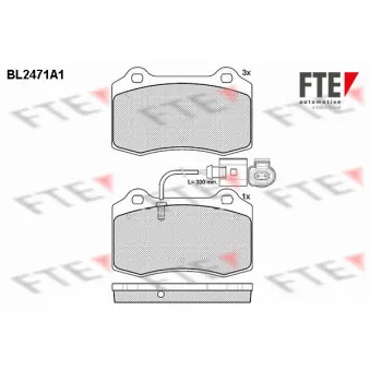 Jeu de 4 plaquettes de frein avant FTE BL2471A1