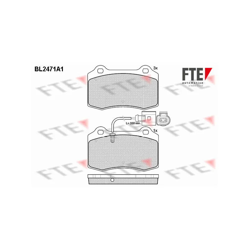 Jeu de 4 plaquettes de frein avant FTE BL2471A1