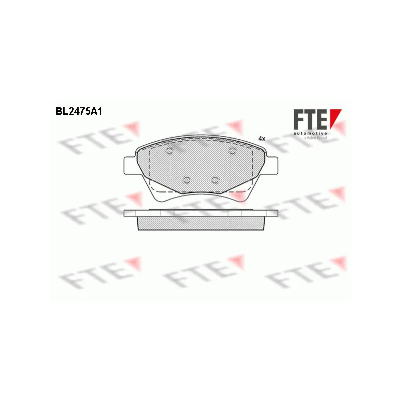 Jeu de 4 plaquettes de frein avant FTE BL2475A1
