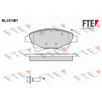 Jeu de 4 plaquettes de frein avant FTE BL2475B1